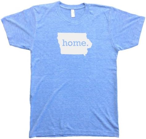 Homeland Tees Men's Iowa Home State T-Shirt Small Sky Blue/White