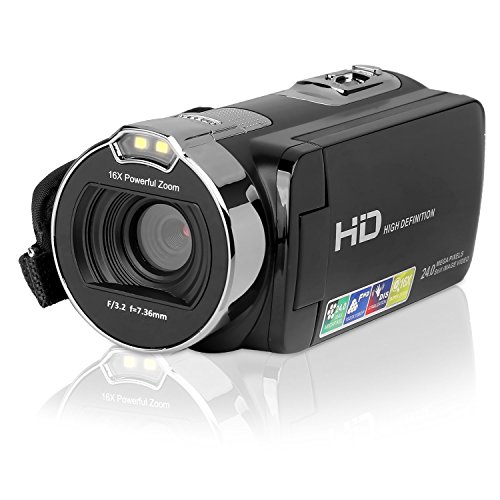 GordVE Video Camera Camcorder HD 1080P 24.0MP 2.7 inch LCD 270 Degrees Rotatable Screen 16X Digital Zoom Digital Camera Recorder