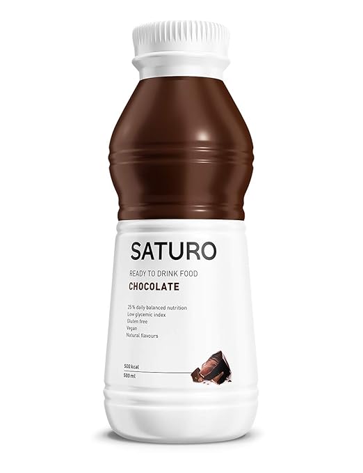 Mahlzeitersatz Shake SATURO, Astronautenkost mit Protein, Allen 27 Vitaminen und Mineralstoffen, Nahrungsersatz zum Abnehmen, Schokolade, 12 x 500 ml