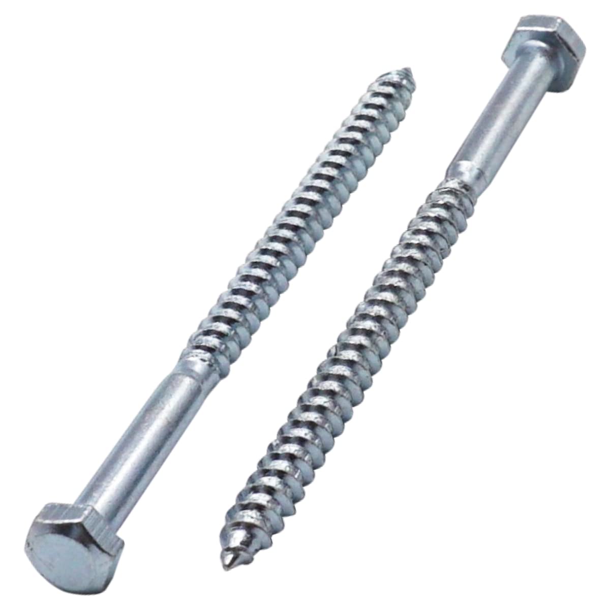 SKIR'CO (40 pcs) DIN 571 Zinc Plated Steel Hexagon Wood Screws M5 x 80 mm, Coach Screws, Hex Screw, Lag Bolts