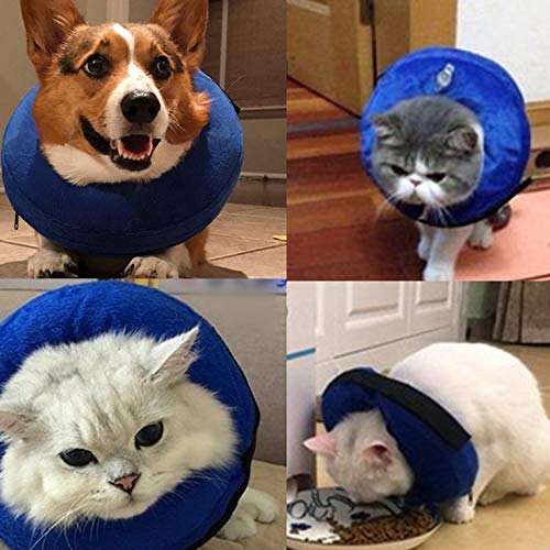 ToGames Inflatable Pet Collar for Dog Cat Wound Healing E-Collar Protection Medical Cone Collar Soft Pet Recovery Collar