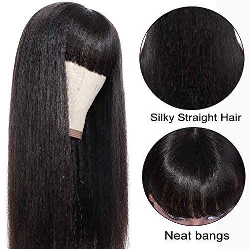 IUPin-Silky-Brazilian-Virgin-Straight-Human-Hair-Wigs-with-Bangs-150-Density-Glueless-None-Lace-Front-Wigs-Machine-Made-Straight-Bangs-Wigs-for-Black-Women-Natural-Color-18inch-Straight-Wig