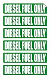 6 Pack Diesel Fuel ONLY Decals / Stickers / Labels / Markers