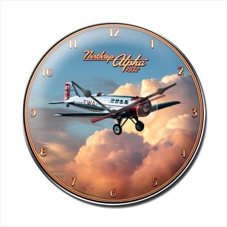 Past Time Signs LG148 Northrop Alpha Aviation Clock