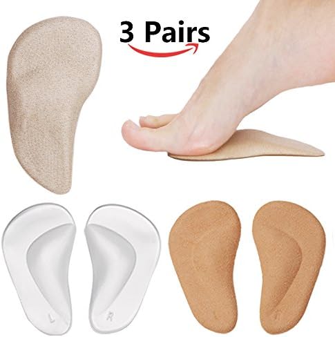 Arch Support Insoles for Flat Feet,Zakaco Gel Arch Support Inserts for Plantar Fasciitis, Relieve Pain for Women and Men - 3Pairs