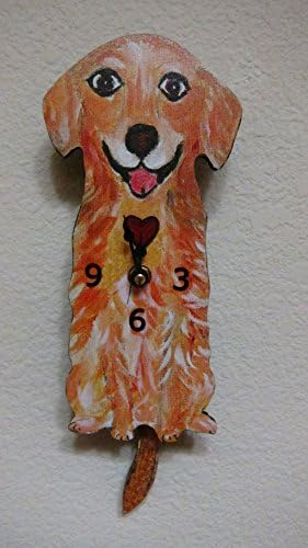 Wagging Tail Dog Wall Clock for Dog Lover Golden Retriever