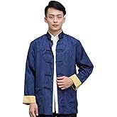 DLSNZ Men's Traditional Chinese Kung Fu Clothing Hanfu & Tang Suit Jacket Wing Chun Uniform Martial Arts Coats