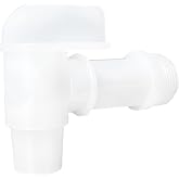 Toolazy Spigot for 6 Gallon Container, 2 Pack 3/4" NPT Plastic Faucet for 5 6 Gallon Water Jug and Drum - Durable Polyethylene Water Dispenser Spigot Replacement, White