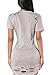 Menglihua Womens T-Shirt Dress Destroyed Ripped Broken Hole Shirt Loose Top Blouses Gray X-Large