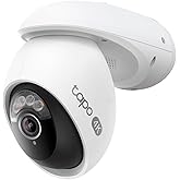 Tapo 4K 8MP Pan/Tilt Outdoor Security Camera, 360° View, No Monthly Fee, Person/Vehicle & Motion AI Track, Starlight Color Ni