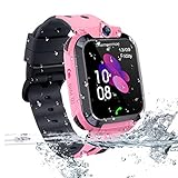 Themoemoe Kids Smartwatch Phone, Kids GPS Track Watch Waterproof Smart Watch for Kids 3-14 with SOS Anti-Lost Sim Card Smartwatch with Camera Birthday Gift for Boys Girls(Pink)