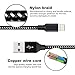 iPhone Charger,Akaho Lightning Cable 3Pack 6FT High Speed Nylon Braided iPhone Cable for iPhone 7/7 Plus/6/6 Plus/6S/6S Plus,SE/5S/5,iPad,iPod Nano 7 (Black White)