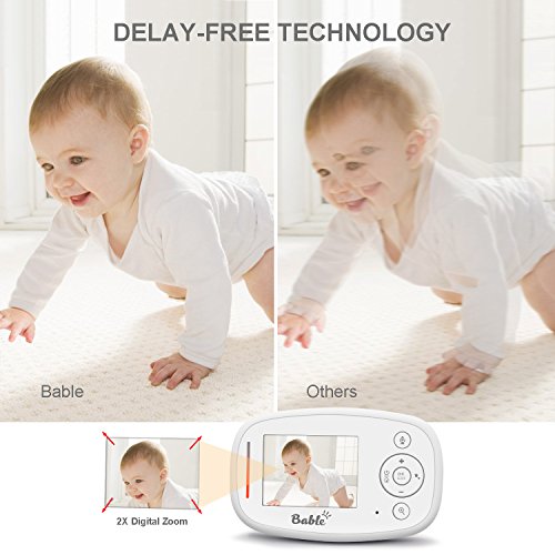 Bable Baby Monitor X1-Plus with Delay-Free Technology, 2.4GHz Baby Monitor with Camera, Infrared Night Vision, Two Way Talk, Temperature Monitoring, Lullabies, Projection and Corner Shelf - Thumbnail 2