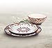 Stoneware Plate Accent Dinnerware Plates 4 Piece, Embossed Hand Painted Muiticolor, Christmas Table Setting Gift