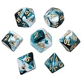 Polyhedral 7-DND Dice Set, Gem Paleturquoise Dice Sets for RPG MTG Table Games Dice, D4 D6 D8 D102 D12 D20 of Paleturquoise Dice