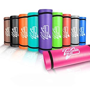 Yoga Mat with Carry Handle Pilates Gym Fitness Exercise 10mm Thick High Density Large Padded NBR Mat