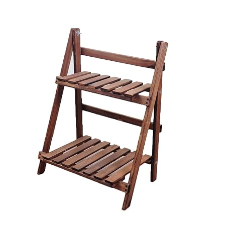 Soporte de Flores, Escalera de madera de 2 niveles Librería ...