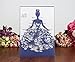 PONATIA 25PCS Navy Blue Crown Invitation Cards, Sweet 16 Laser Cut Invitations Cards With Envelopes, Printable For Birthday, Baby Shower, Quinceañera Party Invite, Bridal Engagement Wedding Invite (Navy Blue)