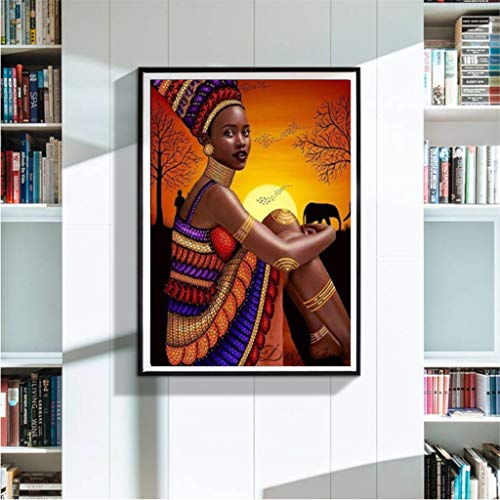 Vibola 5D DIY Diamond Painting Kit,Sunset Girls Pattern Diamond Painting for Adults,Full Round Drill Embroidery Rhinestone Cross Stitch Art