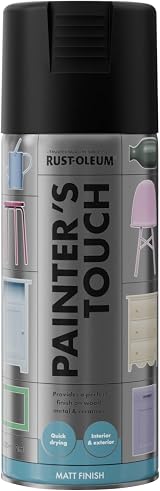 Rust-Oleum 400ml Painter's Touch Spray Paint Aerosol Matt Black Fast Dry view 6