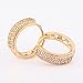 GULICX Party Jewellery Cubic Zirconia Round Hoop Elegant Huggie Earrings Clear Gold Plated Brass