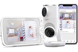 Hubble Connected Dual Vision Smart HD Baby Monitor with 2 Cameras, WiFi Baby Monitor with App and Screen, Remote Pan Tilt Zoom, 2-Way Talk, AI Motion Tracking, Night Vision, Room Temperature Sensor