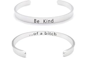 Lymhy Be Kind of A Bitch Bracelet Be Kind...of A Bitch Bracelets for Women Jewelry Gifts Cuff Bracelet