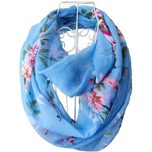 Tapp C. Multicolor Floral Print Infinity Scarf - Blue