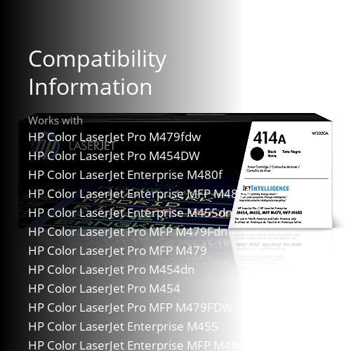 HP 414A Black Toner Cartridge | Works with Color LaserJet Enterprise M455dn, MFP M480f, Pro M454, MFP M479 Series | W2020A