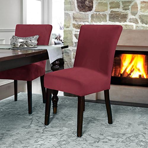 Coverworks HARP1830MERL4 Harper 1Piece Stretch Dining Chair Slipcover in Merlot 4 Pack,Merlot,Parson's Chair