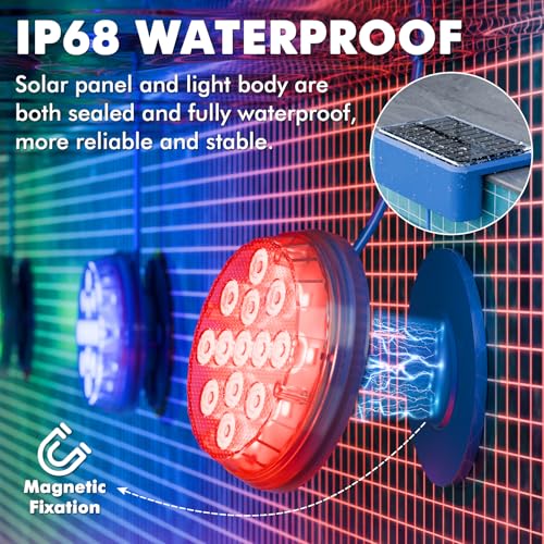 Quntis Set of 2 Solar Pool Lights, LED Solar Pool Lights with Remote Control [Multicoloured & Warm White] for Spa, Aquarium, Garden, Fountain, Party, IP68 Waterproof Solar Pool Lights, 1500 mAh