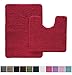 GORILLA GRIP Bathroom Rug Sets, Soft Chenille 2 Piece Area Rugs Set, Toilet Base Mat and 30x20 Carpet, Absorbent Microfiber Washable Mats Dry Quickly, Home Décor and Bath Room Accessories, Red