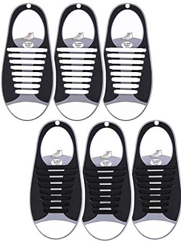 KCDDUMK No Tie Shoelaces for Kids & Adults(4/6 Packs), Silicone tieless Elastic Shoe Lace for Flat Sneakers Board Shoes-Waterproof