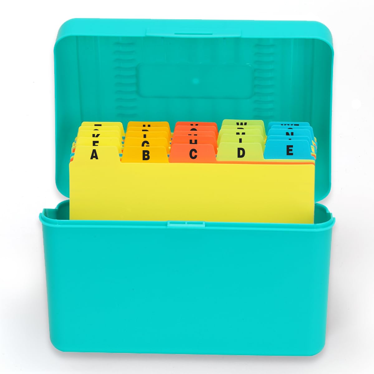 Photo 1 of H4D Index Card Holder 4x6 Inches with 25 Plastic Dividers, Teal