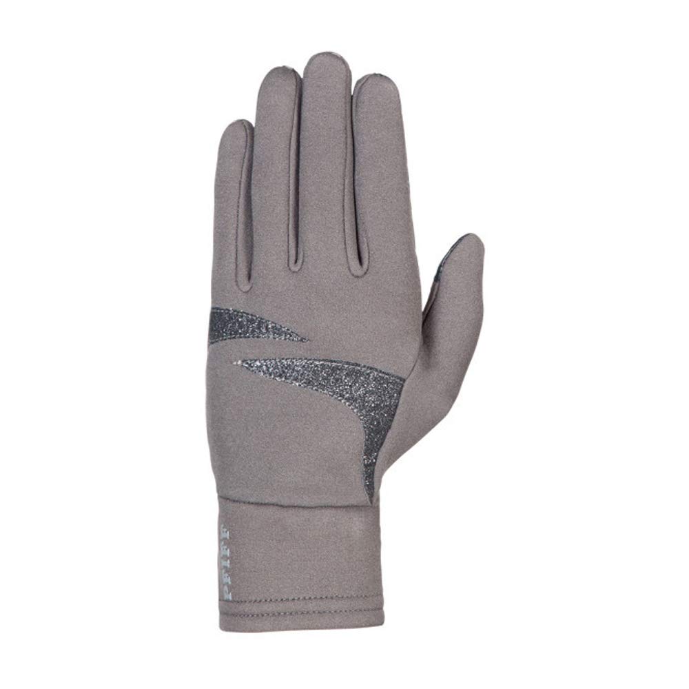 PFIFF 102818 'Glamour' Winter Riding Gloves, size XS, Grey