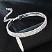 BESPMOSP Silver Plated Crystal Rhinestone Choker 3/4/5/8 Rows Women’s Diamond Collar Necklace Wedding Party (3 Row)