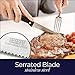 ESN Steak Knife Set of 6 Gift Box, Premium Smooth Serrated Dinner Knives for Great BBQ, Wedding and Family Dinner Gatherings, No Shapening Needed. Storage Block for Easy Storage.