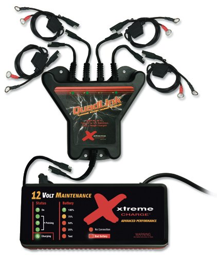PulseTech Xtreme 4-Station QuadLink Battery Charger Kit, Black