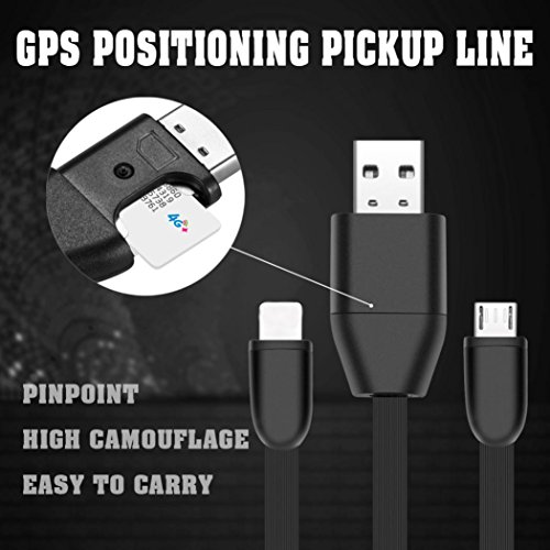 Sinfu GPS Tracker Micro USB Charger Cable GPS Locator Voice Listening GSM GPRS Real Time Tracking Device (Black)