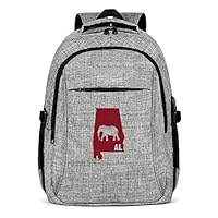 UYIQWCDFPK Alabama Al Classic Elephant Travel Laptop Backpack for Men Women Business Backpack with USB Charging Port Cute Vans Backpack