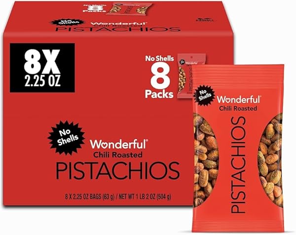WONDERFUL PISTACHIOS NO SHELLS CHILI ROASTED PISTACHIOS 2.25 OZ