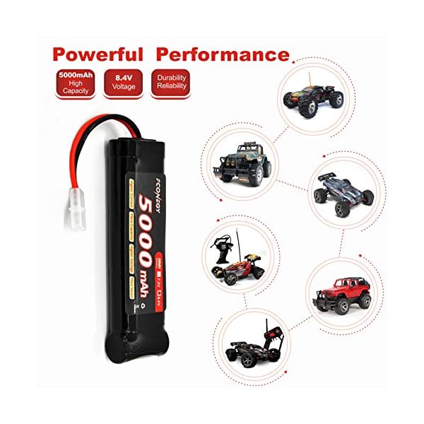 FCONEGY 8.4V 5000mAh RC Akku NiMH Batterie Wiederaufladbar Flat Pack Batterien mit Tamiya Stecker Modellbau Akkupack für… – Bild 6
