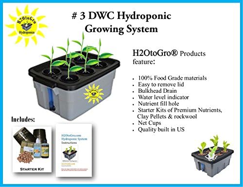 Complete # 3 6 site Hydroponic Growing System DWC Grow Box H2OtoGro