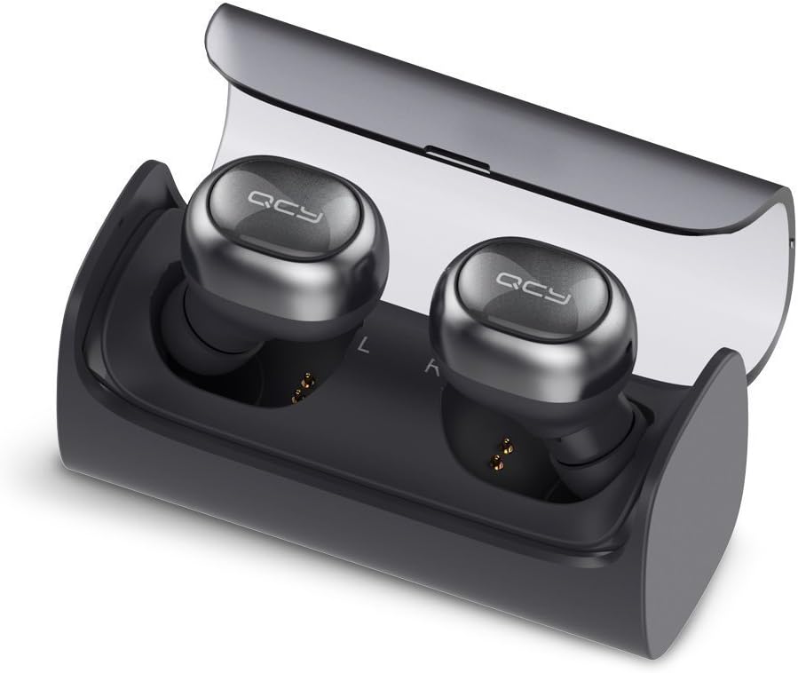 Bluetooth Earbuds by ZANTEC, QCY-Q29 TWS Bluetooth Earphone, 2 Stereo Wireless Earbuds, Support Microphone Function, 1 Charge Case, Space Grey