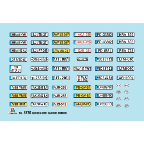 Italeri Wheels Rims and Mud Guards