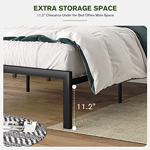 IMUsee Twin Size Bed Frame with Upholstered Button Tufted Headboard, Heavy Duty Platform Bed