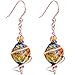 Body Candy Handcrafted Autumn Dichroic Dangle Earrings Created with Swarovski Crystals