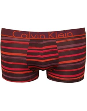 Calvin Klein Painted Stripe Low-Rise Microfibre Men's Boxer Trunk, Pink/Purple