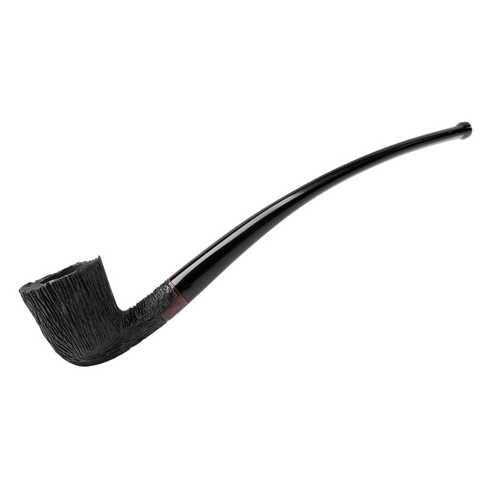 MUXIANG Long Churchwarden Tobacco Smoking Pipe Briar Root Rustic Hand Caved, with Cleaning Kit AA0334K01