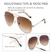 O-LET Aviator Sunglasses for Women Men Fishing Driving UV400 Glass Lens Aviators (58mm, Gold/Brown)